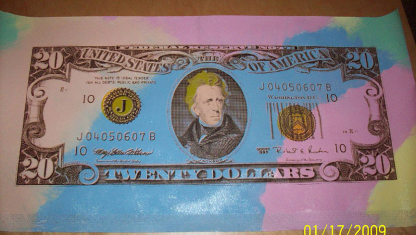 dollar bill artwork. Jackson Dollar Bill - Art