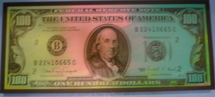 100 dollar bill art. Steve Kaufman - 100 Dollar Bill