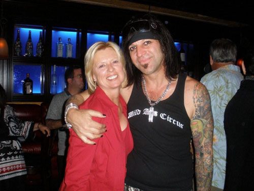 Helen Margulis and artist Michael Godard at the Blue Martini in Town Square Las Vegas NV 2009