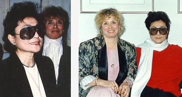 Donna Rose Gallery Yoko Ono and Donna at John Lennons Press Conference Sun Valley Idaho 1987